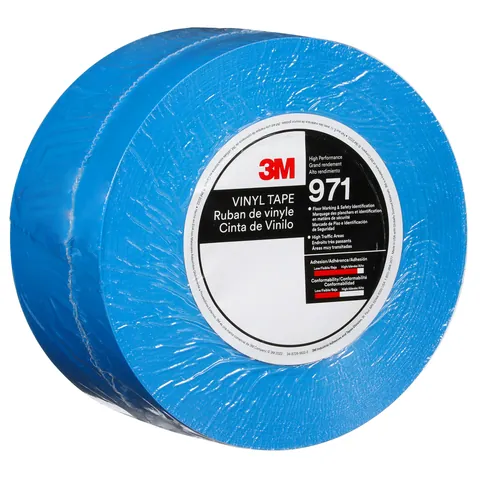 3M 7100253517 Durable Floor Marking Tape 971, Blue, 3 in x 36 yd, 17 mil, 4 Rolls/Case — General Accessories
