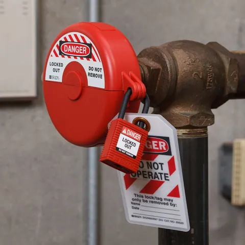 Brady Corporation NYL-RED-38PL-KA3PK Brady SafeKey Lockout Padlock Nylon Red 1.5" Plastic Shkl Keyed Alike 3 Pk — General Accessories
