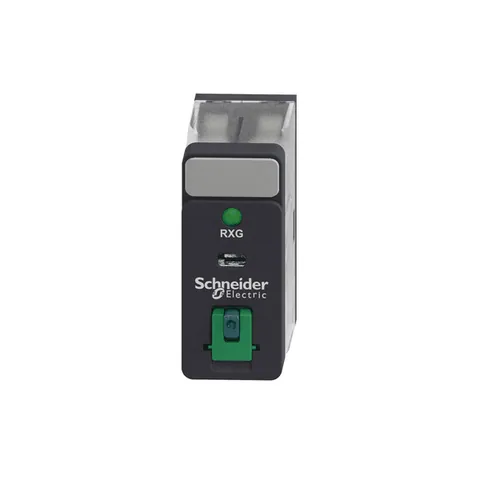Schneider Electric RXG22BD interface plug-in relay, 5A, 2CO, with LED, lockable test button, 24V DC — Contactors & Relays