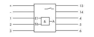 Wago 286-826 AND gate module with 6 inputs; light gray — PLCs