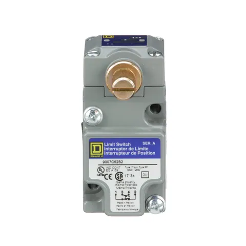 Schneider Electric 9007C52B2 limit switch, 9007C, compact body, rotary lever arm, standard pretravel, spring return, 1 NO and 1 NC, NEMA 4 and 13 — Sterowniki PLC