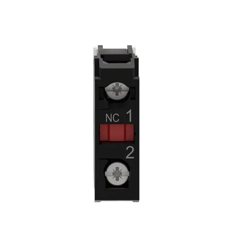 Schneider Electric ZBE102 Harmony, 22mm Push Button, add on contact block, 1 NC, screw clamp terminal — Interruptores y aparamenta modular