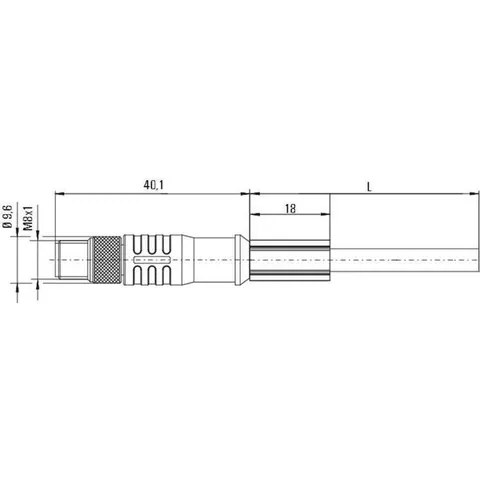 Weidmuller 1296770030 M8 / M8 Connecting Line, 4-Pole, 0.3 m — Industrial Cables & Wires