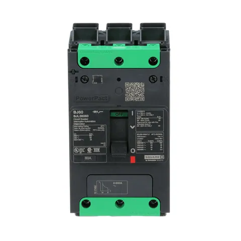 Schneider Electric BJL36060 Circuit breaker, PowerPacT B, 60A, 3 pole, 600Y/347VAC, 25kA, lugs, thermal magnetic, 80% — Accessori generali