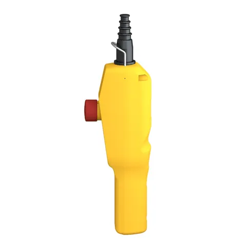 Schneider Electric XACA2053 Pendant control station, Harmony XAC, plastic, yellow, pistol grip, 2 push buttons with NO+NC, 1 emergency stop NC — HMIs & Industrial PCs