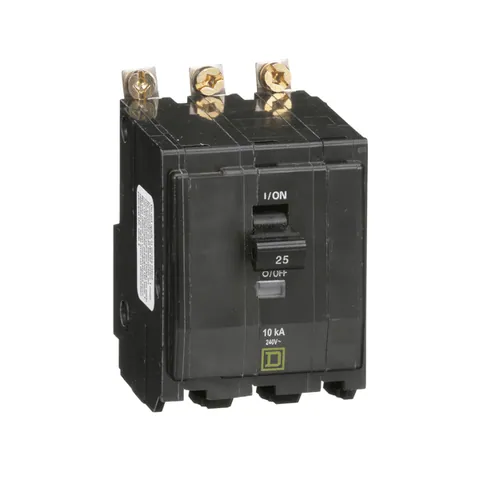 Schneider Electric QOB325 Mini circuit breaker, QO, 25A, 3 pole, 120/240VAC, 10kA, bolt on mount — General Accessories