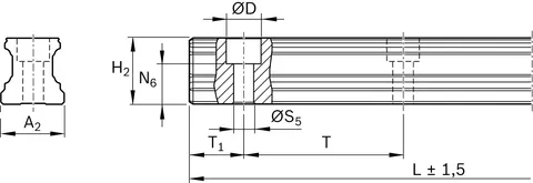 Bosch Rexroth R160530431 BALL GUIDE RAIL CARBON STEEL KSA-035-SNS-N-MA-AK — Linear Guides & Rails
