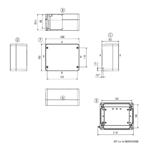 Weidmuller 1939690000 Klippon K6 VMQ Aluminium Enclosure — Accesorios generales