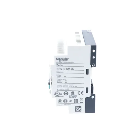 Schneider Electric SR2B121JD compact smart relay, Zelio Logic SR2 SR3, 12 IO, 12V DC, clock, display — PLCs