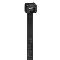 Panduit PLT4S-M0 Pan-Ty® PLT4S-M0 Cable Tie, Black, UV PA6.6, 14.5"L, 50lb, PK1000 — Connectors & Plugs