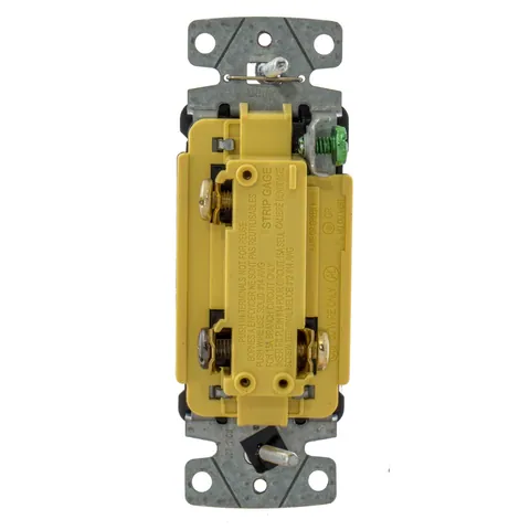 Bryant RSD315 Decorator Rocker Switch, General Purpose AC, Three Way, 15A 120/277V AC, Push Back and Side Wired, Brown — Interruttori e apparecchiature modulari
