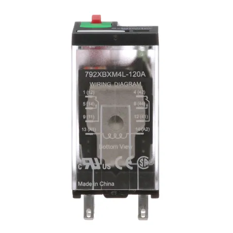 Schneider Electric 792XBXM4L-120A Power relay, SE Relays, DPDT, 12A, 120 VAC, cover with locking push button and LED — Akcesoria ogólne