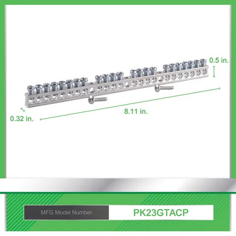 Schneider Electric PK23GTA Load center accessory, QO/Homeline, ground bar kit, 23 terminals — General Accessories
