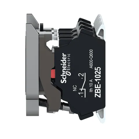 Schneider Electric ZB4BZ141 Single contact block with body fixing collar, Harmony XB4, metal, screw clamp terminal, 1NO+2NC — Switches & Modular Apparatus