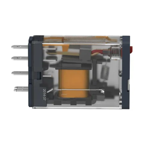 Schneider Electric RPM12BD plug-in relay, Harmony electromechanical relays, 15A, 1CO, with LED, lockable test button, 24V DC — Contactores y relés