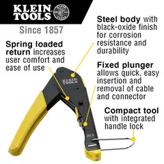 Klein Tools VDV212-008-SEN Compact Compression Crimper, F-Connector — Narzędzia ręczne i elektronarzędzia