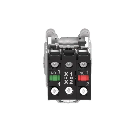 Schneider Electric XB4FK125B5 Illuminated selector switch, Harmony XB4, metal, orange handle, 30mm, universal LED, 2 positions, 1NO + 1NC, 24V AC DC — Interruttori e apparecchiature modulari