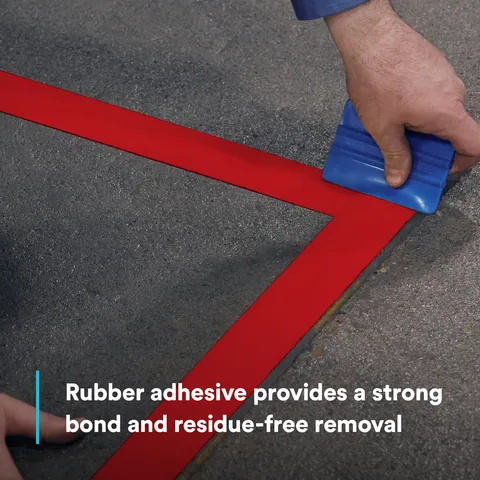 3M 7100259700 Durable Floor Marking Tape 971, Red, 4 in x 36 yd, 17 mil, 3 Rolls/Case, Individually Wrapped Conveniently Packaged — General Accessories