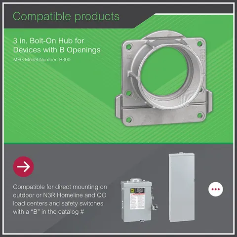 Schneider Electric B300 Accessory, bolt-on hub, 3.00in, rainproof — Akcesoria ogólne