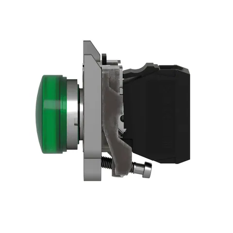 Schneider Electric XB4BVB3 Pilot light, Harmony XB4,metal, green, 22mm, universal LED, plain lens, 24V AC DC — Schalter & modulare Geräte