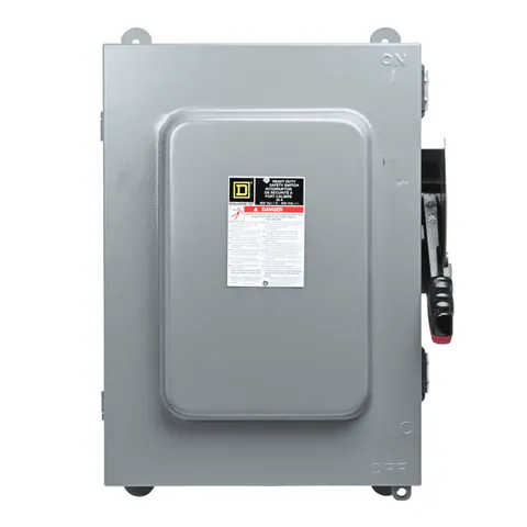 Schneider Electric HU461AWK Heavy Duty Non-Fusible Safety Switch, 30A, 4 Pole, 30HP, 600V AC/DC, NEMA 12 — Control & HMI