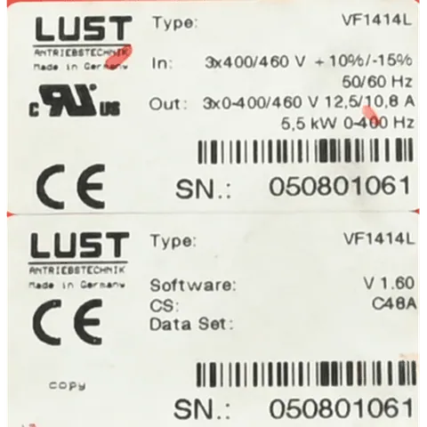 Lust VF1414L - 5,5 kW VF1414L 5.5kW Variable Frequency Drive (VFD) — Gears & Reducers