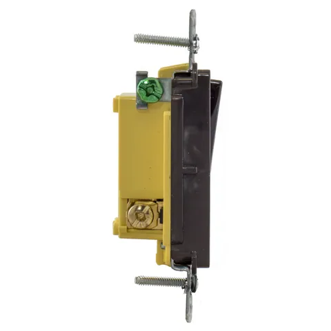Bryant RSD315 Decorator Rocker Switch, General Purpose AC, Three Way, 15A 120/277V AC, Push Back and Side Wired, Brown — Interruttori e apparecchiature modulari