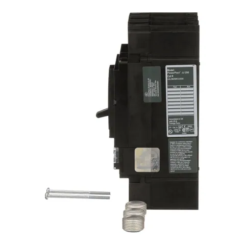 Schneider Electric JJL36250CU33X Circuit breaker, PowerPacT J, 250A, 3 pole, 600VAC, 25kA, lugs, Micrologic 3.2S, 100% — General Accessories