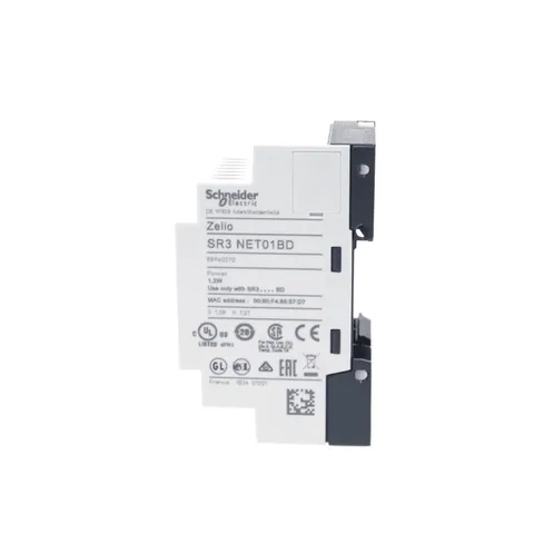 Schneider Electric SR3NET01BD communication interface, Zelio Logic SR2 SR3, Ethernet, for SR3 24V DC, smart relay — PLC Systems & Hardware