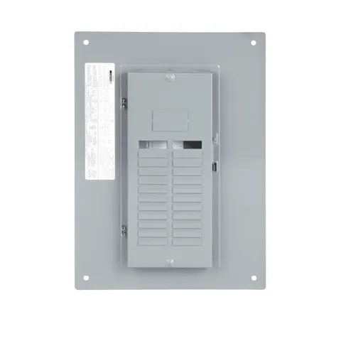 Schneider Electric QOC24UF Replacement cover, QO, for 24 space load center, flush, gray — General Accessories