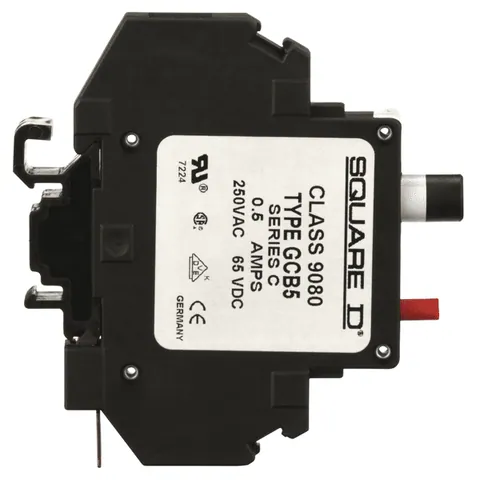 Schneider Electric 9080GCB05 Circuit protector, Linergy, thermal magnetic overcurrent, track mount, 0.5A, 250VAC, 65VDC — General Accessories