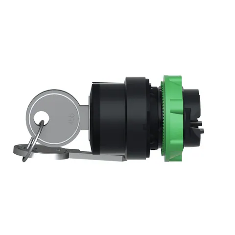 Schneider Electric ZB5AG08 Key Switch Selector Head, 22mm, Key 455, 3 Positions, Spring Return from Right to Center — Controllo e HMI