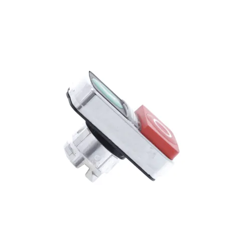 Schneider Electric ZB4BW7L3741 Illuminated double headed push button head, Harmony XB4, metal, 22mm, marked, 1 green flush I + 1 pilot light + 1 red projecting O — Schalter & modulare Geräte