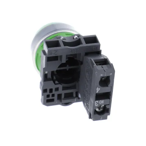 Schneider Electric XB5AP21 Spring Return Push Button, Harmony XB5, Clear Silicone Booted, Black, 22mm — Switches & Modular Apparatus