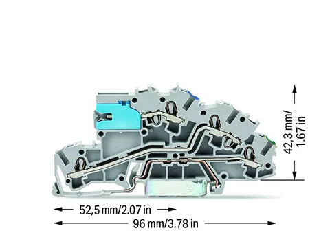 Wago 2003-7641 Multilevel installation terminal block; with operating slots; 2.5 mm²; with N-disconnect slide link; NT/L/PE; Push-in CAGE CLAMP®; 2,50 mm²; gray — Terminal Blocks