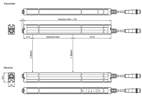 Pepperl+Fuchs LGM8-1100-IO/110/115B Light grid — Accessori generali