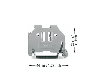 Wago 249-117 Screwless end stop; 10 mm wide; for DIN-rail 35 x 15 and 35 x 7.5; gray — Morsettiere