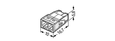 Wago 2273-202 COMPACT PUSH WIRE® connector for junction boxes; 2-conductor; transparent housing; white face — Connectors & Plugs
