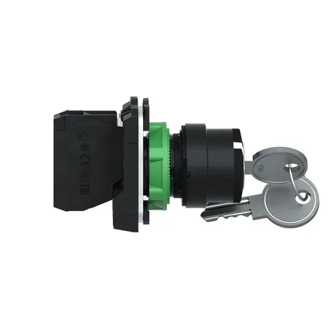 Schneider Electric XB5AG21 Harmony XB5 Key Switch Selector, 2 Positions, Stay Put Mechanism, 22mm Diameter — Switches & Modular Apparatus