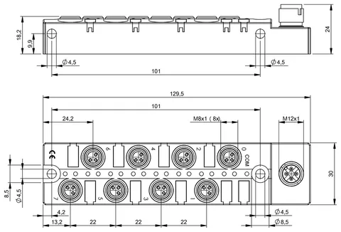 Balluff BNI000R Standard IO-Link sensor/actuator hubs (Black Line) — E/S remota y comunicación