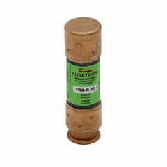 Eaton FRN-R-30 Bussmann series FRN-R fuse, 30 A, Dual, Class RK5, Non-indicating, Ferrule end x ferrule end, 8 sec at 500%, 20 kAIC at 125 Vdc,200 kAIC at 250 V, Standard, 250 V, 125 Vdc — Interruptores automáticos y fusibles