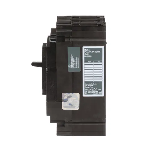 Schneider Electric HDL36060 PowerPacT H-Frame Circuit Breaker, 60A, 3 Pole, 600VAC, 14kA, Lugs, Thermal Magnetic, 80% — Accessori generali