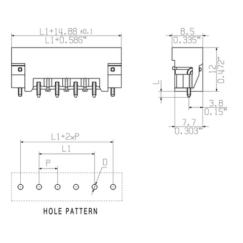 Weidmuller 1148280000 PCB Plug-In Connector, Male Header, 15 Poles, 180° — General Accessories