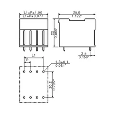Weidmuller 1614900000 PCB Plug-in Connector, Male Header, 22 Poles, 180°, THT Solder Connection — General Accessories