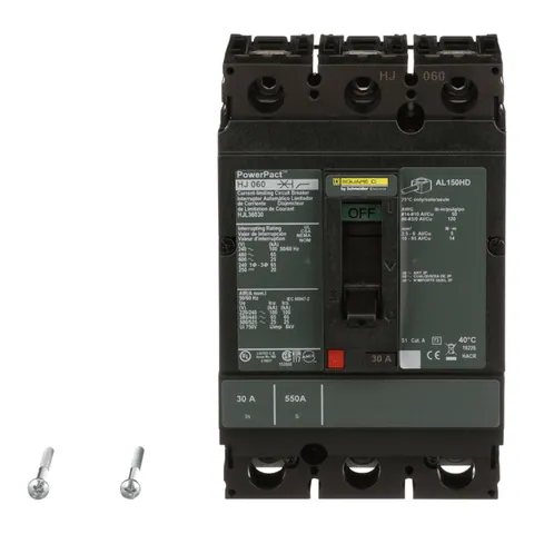 Schneider Electric HJL36030 Circuit breaker, PowerPacT H, 30A, 3 pole, 600VAC, 25kA, lugs, thermal magnetic, 80% — Accessori generali