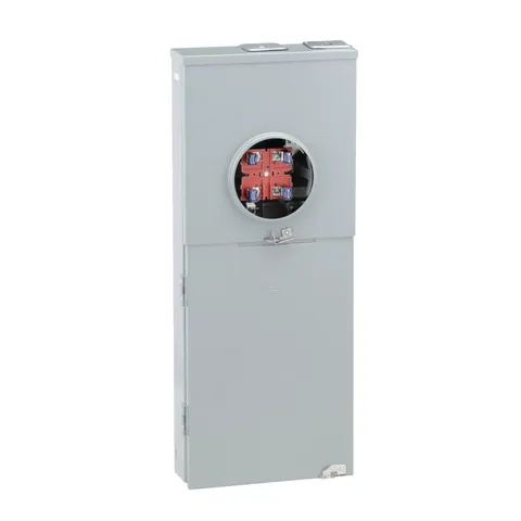 Schneider Electric RC816F200C Meter mains, Homeline, CSED, ringless socket, 200A, surface mount, maximum 8 spaces, 16 circuits, no bypass — General Accessories