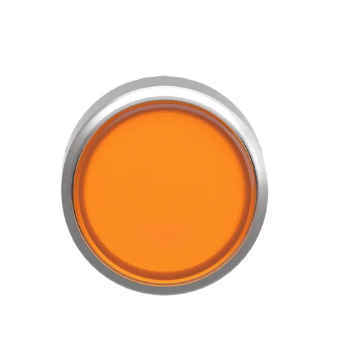 Schneider Electric ZB4BW353 Head for illuminated push button, Harmony XB4, metal, orange flush, 22mm, universal LED, spring return, plan lens — Switches & Modular Apparatus