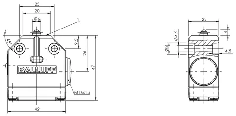 Balluff BNS0063 Mechanical single position limit switches