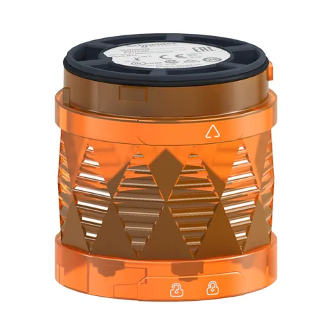 Schneider Electric XVUC45 Modular tower light, Harmony XVU, illuminated LED units, orange, 60mm, blinking, IP65, 24V AC DC — Control & HMI