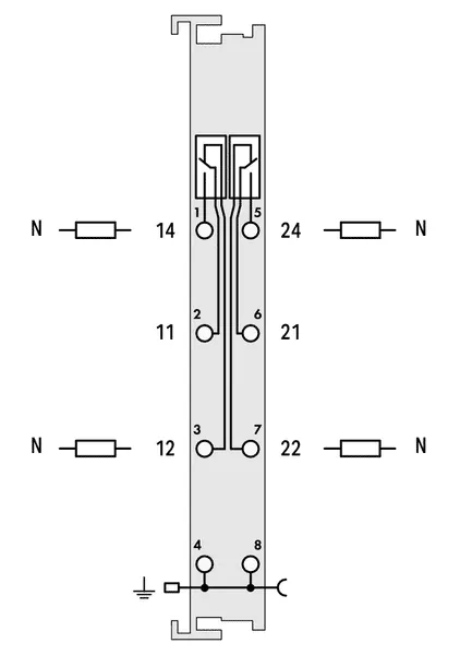 Wago 750-514 2-channel relay output; 125 VAC; 0.5 A; Potential-free; 2 changeover contacts — PLCs